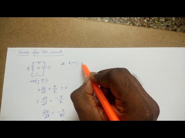 Source free RC Circuit