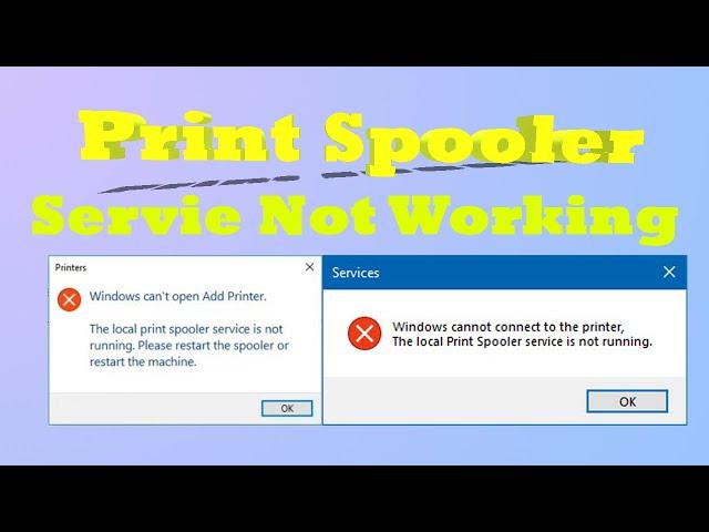 Print Spooler Service Is Not Running || Windows 10