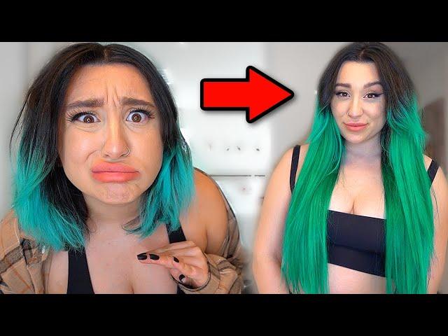 I TRIED HAIR EXTENSIONS TO GROW MY DAMAGED HAIR OUT  *AMAZING RESULTS*