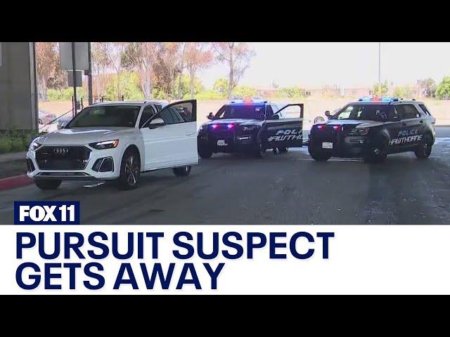 Pursuit suspect ditches car after 2 county chase