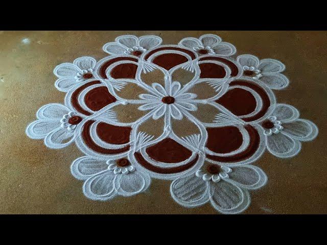 Easy  flowers 2025  padi kolam 3*2 maasi madham rangoli  special kolam   pandaga diya muggulu