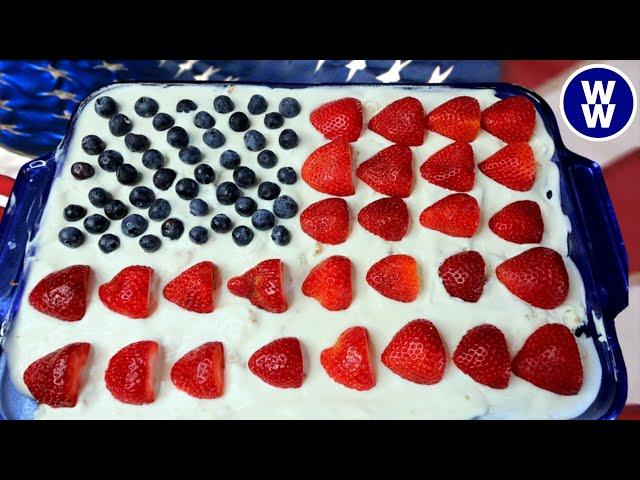 Skinny Berries & Cream Dessert🫐  Perfect WW Dessert for the 4th of July!!️Weight Watchers Recipe