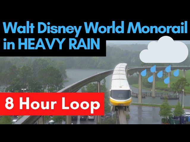 8 Hours of Heavy Pouring Rain On-board the Walt Disney World Monorail | 8 Hour of Heavy Rain Sounds