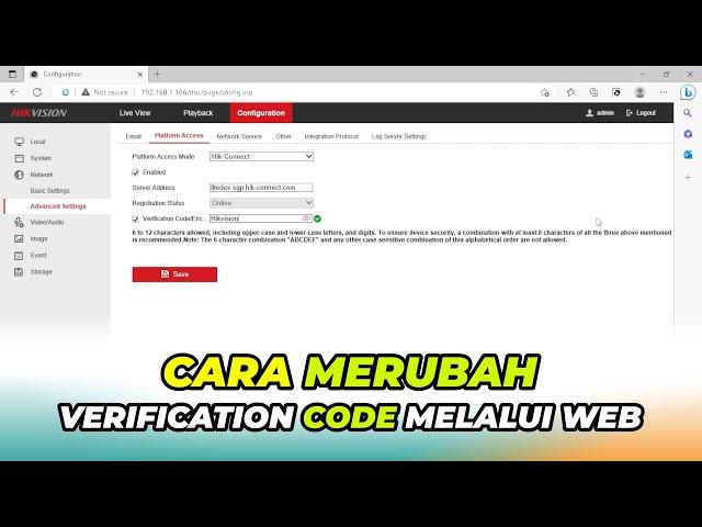 Cara Mengubah Verification Code DVR Hikvision Melalui Web Interface