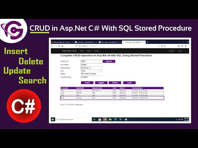 Complete CRUD Operation in Asp.Net C# with SQL Using Stored Procedure | ProgrammingGeek