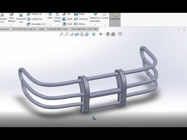 How to design a Police Pit Bumper in Solidworks.