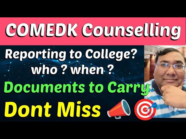 Comedk counselling 2024|Comedk choice filling 2024|Comedk 2024|Comedk Colleges|Comedk latest updates