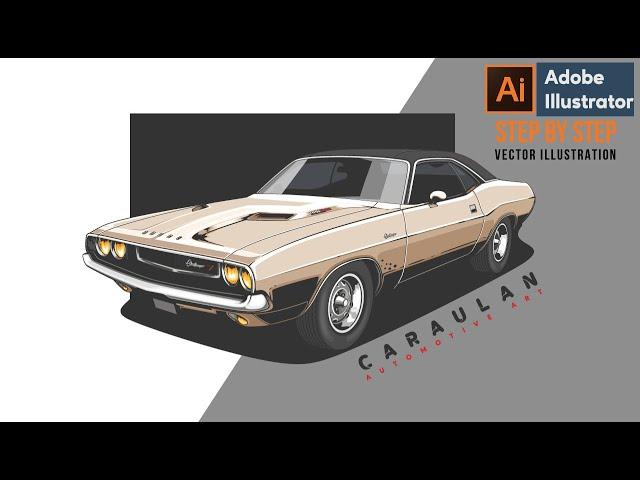 Dodge Challenger | Muscle car |How to Illustrate a Car | Vector car tutorial