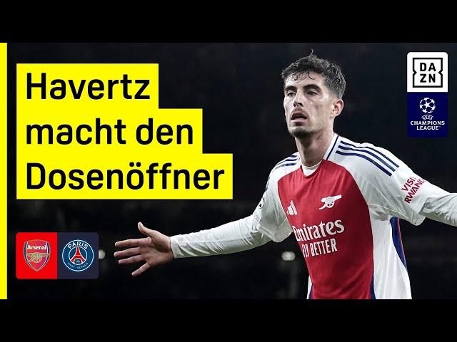 Havertz holt mit Gunners Sieg im Top-Spiel: FC Arsenal - PSG | UEFA Champions League | DAZN