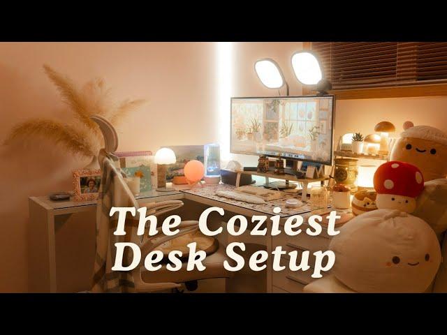 Cozy Desk Setup Tour 2024 | Desk Accessories, Pinterest, Aesthetic