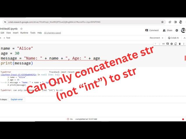 TypeError: can only concatenate str (not "int") to str in python