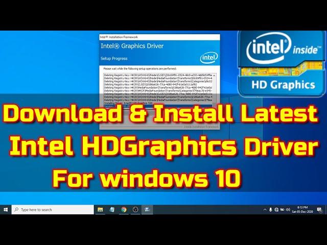 How To Download & Install Intel hd Graphics Driver For windows 10