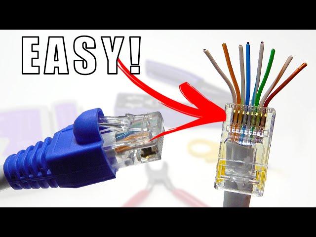 How to Wire Up Ethernet Plugs the EASY WAY! (Cat5e / Cat6 RJ45 Pass Through Connectors)