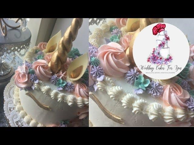 Unicorn Cake with Candy Clay Horn Ears and Eyes