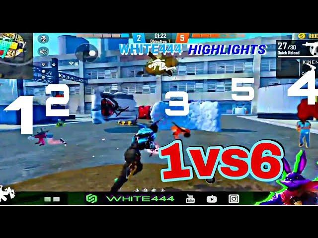 WHITE 444 VS 6 PRO PLAYERS | HACKER VS 6 PRO PLAYERS - BEST GAMEPLAY EVER