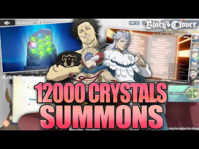 12000 CRYSTALS SUMMONS! MY LUCK WAS INSANELY BUSTED, TRIPLE SSRS MULTI! | BLACK CLOVER MOBILE