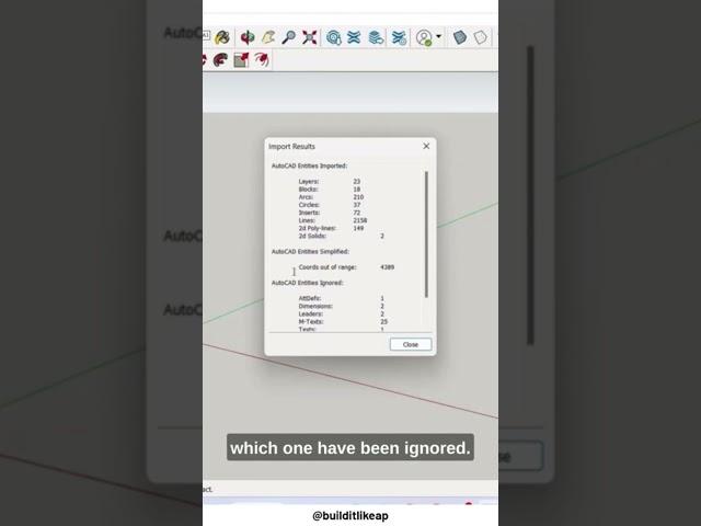 How to import a CAD file into Sketchup #shorts  #autocad #sketchup