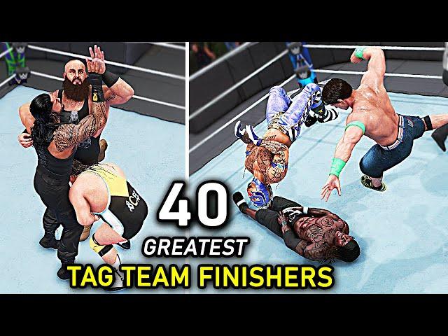 Top 40 Greatest Tag Team Finishers!! WWE 2K22 Countdown