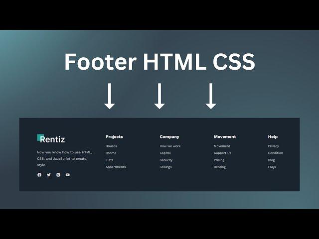 Responsive Footer Design using HTML And CSS | Footer HTML CSS