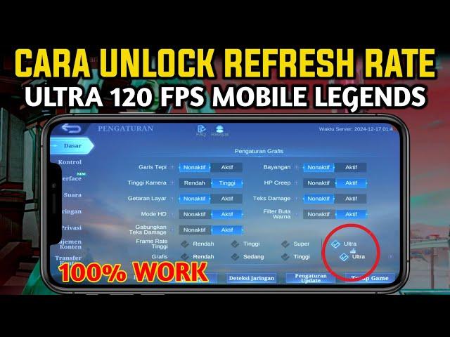 MUST TRY‼️ How to unlock the latest 120 fps refresh rate & ultra graphics for Mobile Legends