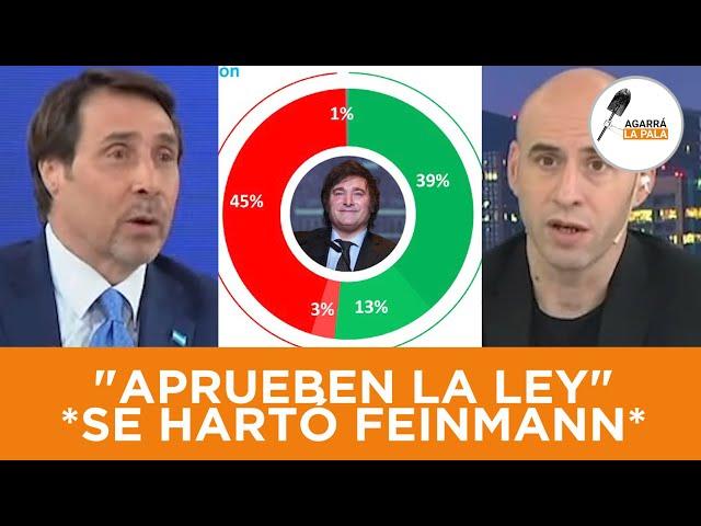 Feinmann pusó las encuestas de Milei sobre la mesa que aterra a los K: “Aprueben la Ley Bases”