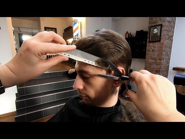 ASMR Mens Scissor Haircut. No Talking, No Hairdryer, No Clippers.