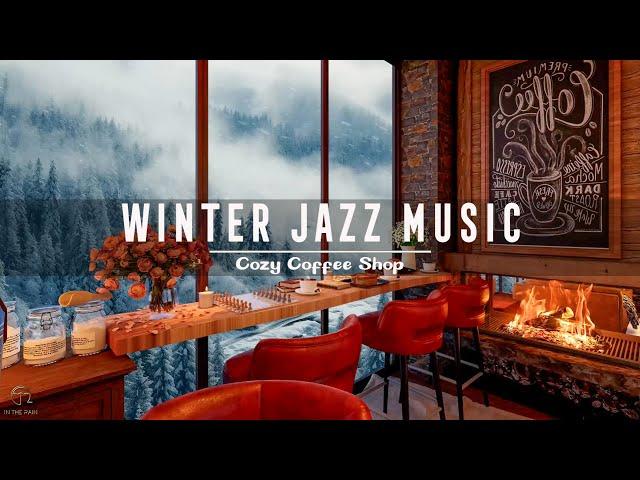 December winter jazz️coffee house atmosphere with soft jazz and fireplace sounds #4