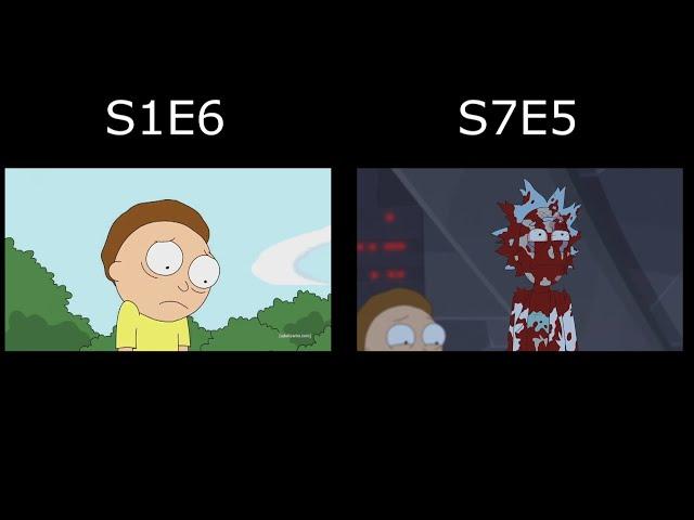 Rick and Morty - S1E6 and S7E5 Ending Synchronized