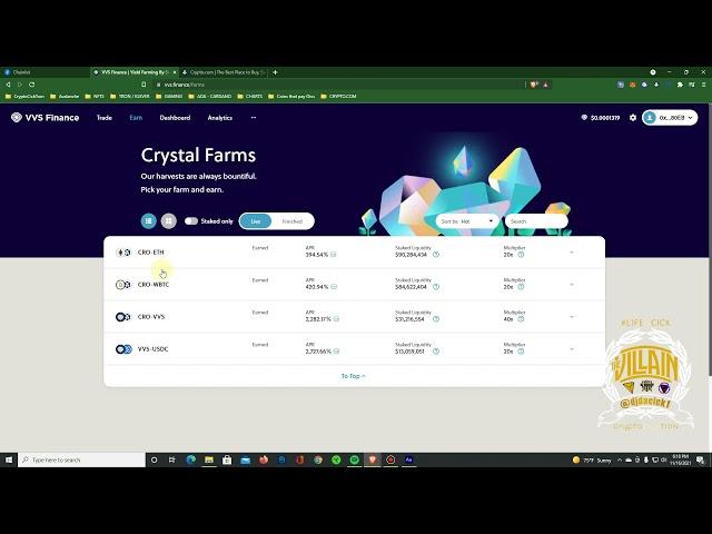 VVS.FINANCE launce ... how to send CRO straight from Crypto.com to Metamask Wallet