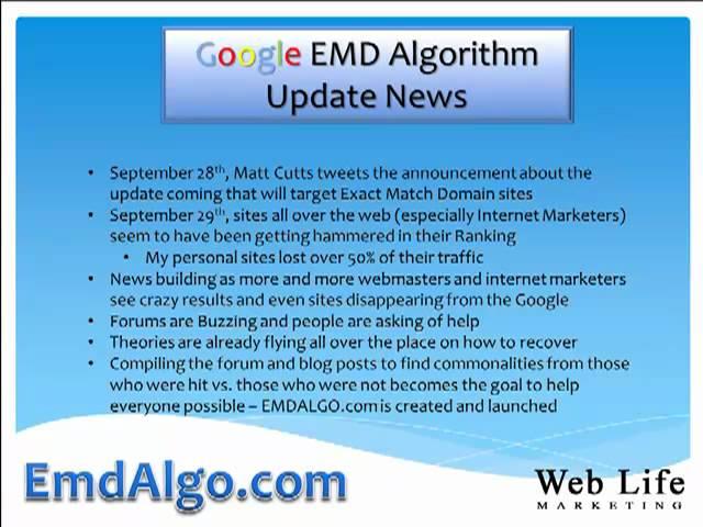 Google EMD Algo Update Video 001