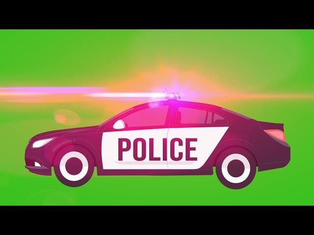 Green Screen Police Car 4K UHD