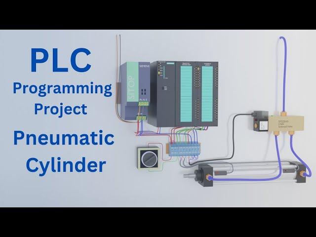 PLC Programming Project for Pneumatic Cylinder || PLC programming tutorial for beginners