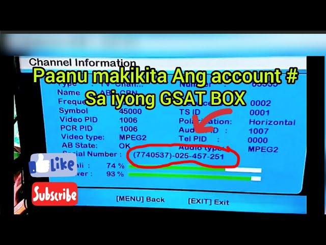 PAANU HANAPIN ANG SERIAL NUMBER NG GSAT/ PAANU HANAPIN ANG ACCOUNT NUMBER NG GSAT