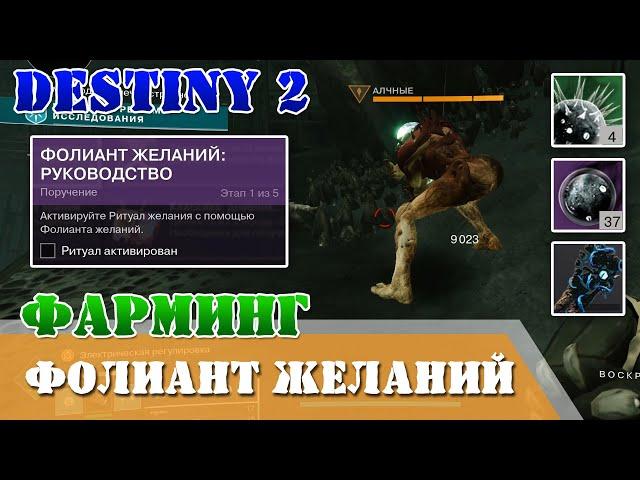 Как фармить фолиант желаний, поручение Фолиант желаний: руководство, ритуал активирован Destiny 2