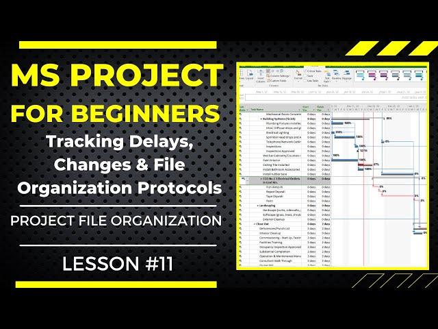 Tracking, Change & Delay Management MS Project for Beginners File Organization Lesson #11