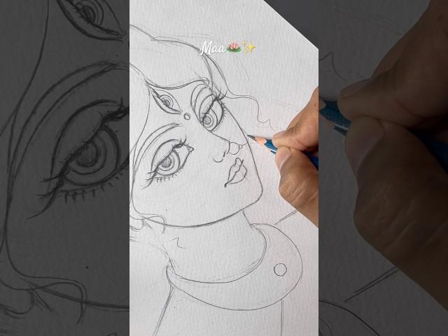 How to draw Maa Durga very easily ￼🪷 #durga #durgapuja #durgapuja2024 #maadurga #durgamaa #art