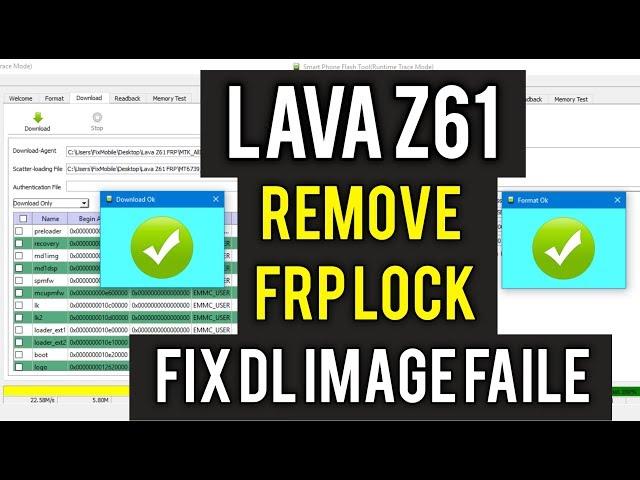 Lava Z61 FRP Lock Remove & Fix DL Image Fail