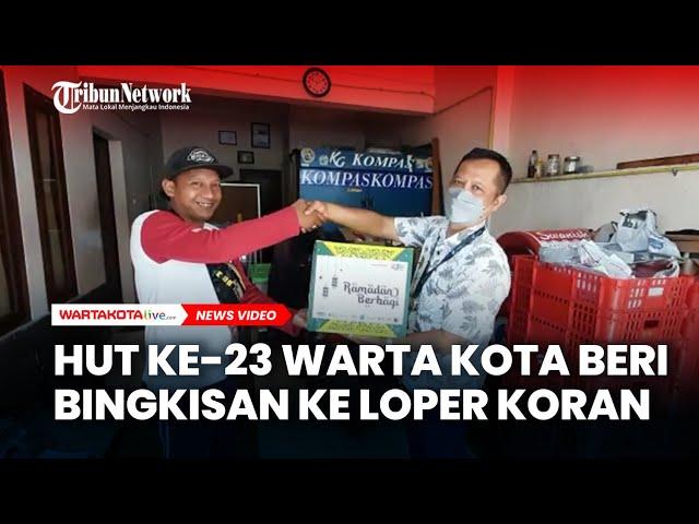 HUT ke 23 Warta Kota Beri Bingkisan untuk Loper Koran