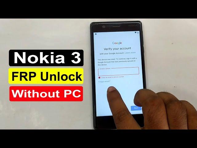 Nokia 3 FRP Bypass | Nokia 3 (TA-1032) Google Account Bypass Easy Method  (Without PC)