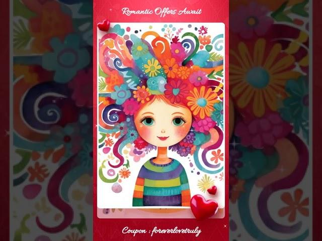 19 Colorful Floral Girls Clipart Bundle, Instant Download for Sublimation Design, Whimsical Girl ...