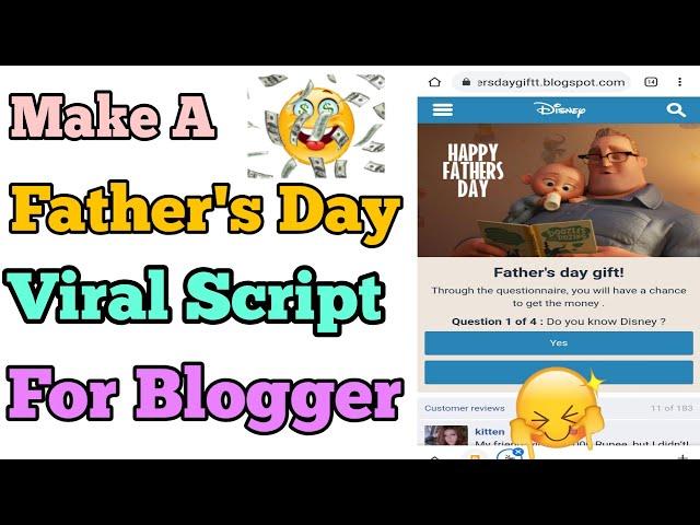 Make a Father's Day Whatsapp viral script for blogger | Earn Daily 500$ At Home Without Any Invest.