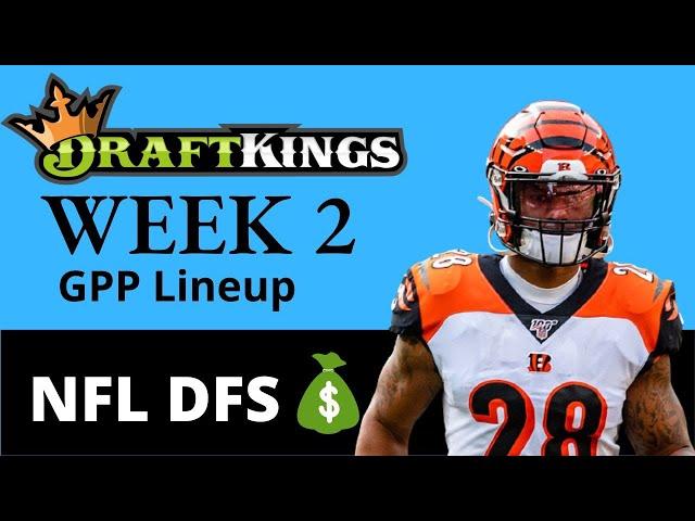 NFL DraftKings Week 2 GPP Lineup 2022 & NFL DFS Strategy
