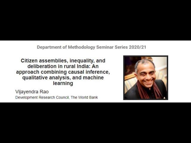 Citizen assemblies, inequality, and deliberation in rural India - Vijayendra Rao