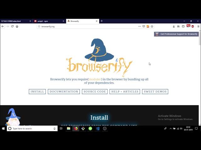 Browserify: Use require() In Client Side JavaScript