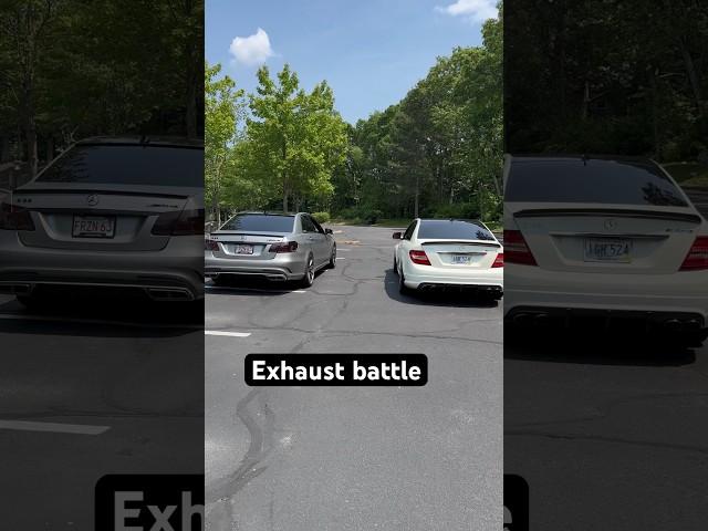 E63s vs C63 AMG. Pick your favorite exhaust note  Link to full vid in description #amg #e63s #c63