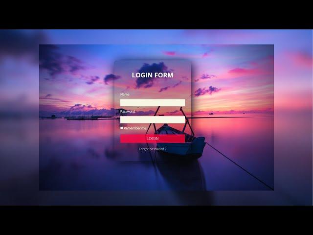 Responsive Transparent Login Form with Html and Css