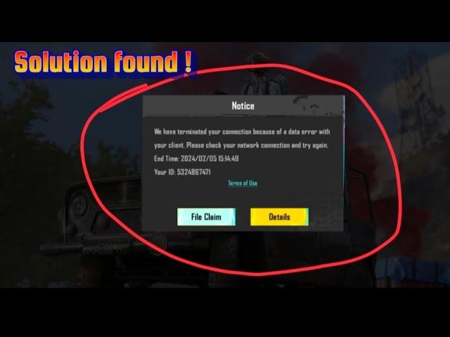 We have terminated your connection because of a data error  bgmi problem error solution