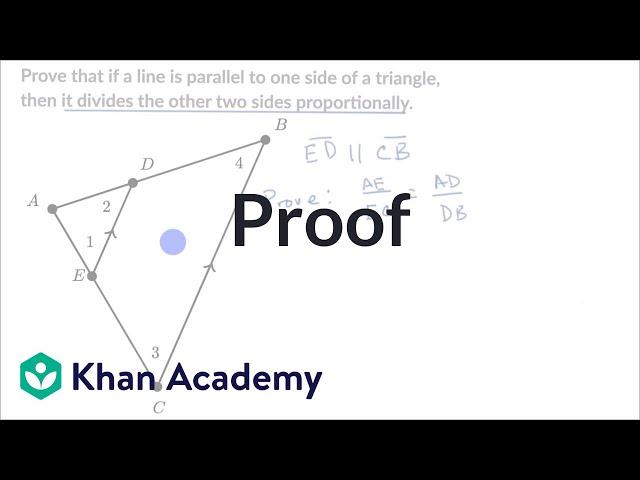 Proof: Parallel lines divide triangle sides proportionally | Similarity | Geometry | Khan Academy