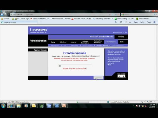 Install DD-WRT firmware on a Linksys Router