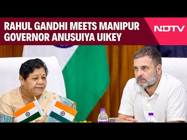 Rahul Gandhi In Manipur | Rahul Gandhi Meets Manipur Governor Anusuiya Uikey At Raj Bhavan In Imphal